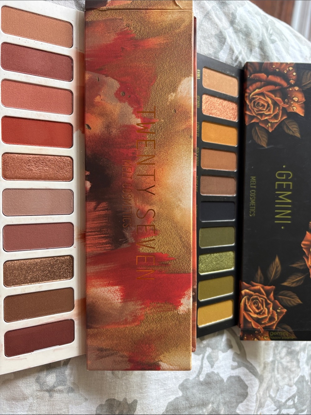 Twenty Seven Gemini Eyeshadow Palettes - Warm Red & Green Shades